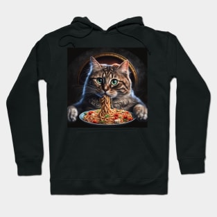 Funny Cat Eating Spaghetti Hoodie